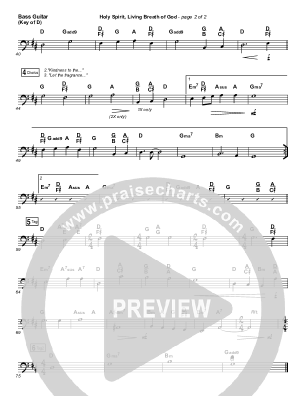 Holy Spirit Living Breath Of God Bass Guitar (Keith & Kristyn Getty)