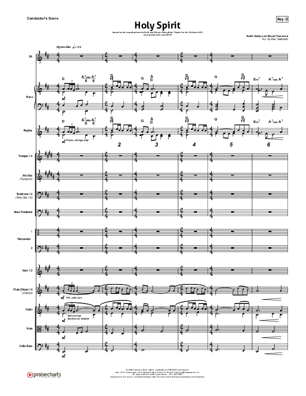 Holy Spirit Living Breath Of God Conductor's Score (Keith & Kristyn Getty)
