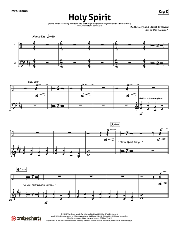 Holy Spirit Living Breath Of God Percussion (Keith & Kristyn Getty)