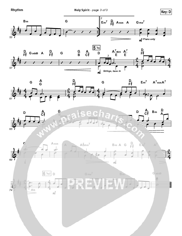 Holy Spirit Living Breath Of God Rhythm Chart (Keith & Kristyn Getty)