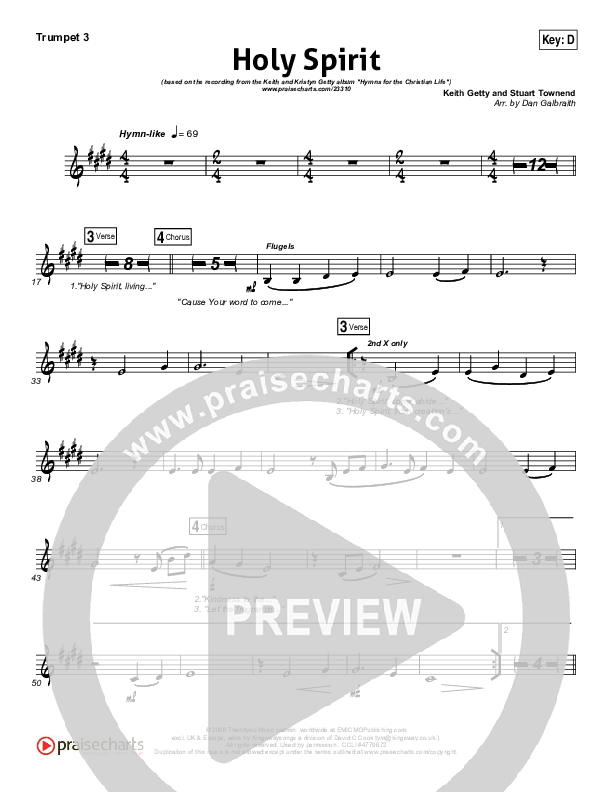 Holy Spirit Living Breath Of God Trumpet 3 (Keith & Kristyn Getty)