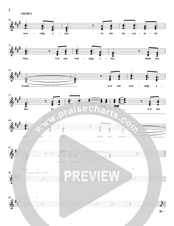 Uncreated One Lead Sheet (Christ For The Nations)