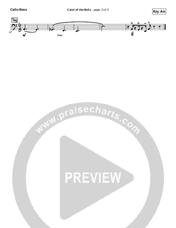 Carol Of The Bells (Instrumental) Cello/Bass (Brad Henderson)