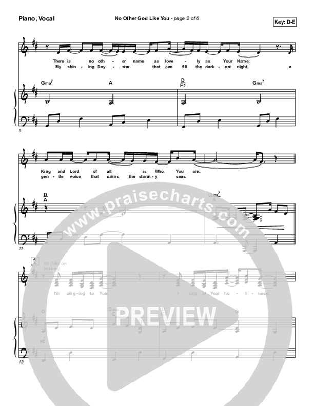 No Other God Like You (with Holy Holy Holy) Lead & Piano (Geron Davis)