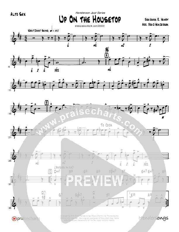 Up On The Housetop (Instrumental) Alto Sax (Brad Henderson)