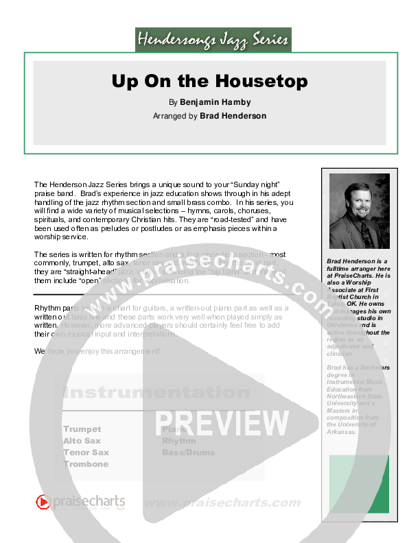 Up On The Housetop (Instrumental) Cover Sheet (Brad Henderson)