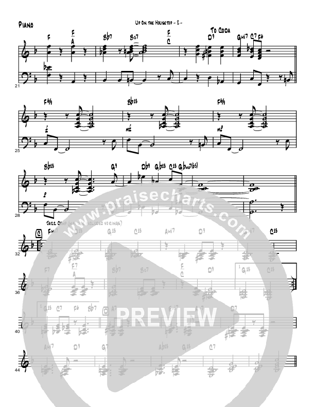 Up On The Housetop (Instrumental) Piano Sheet (Brad Henderson)