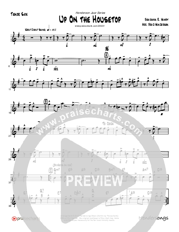 Up On The Housetop (Instrumental) Tenor Sax 2 (Brad Henderson)