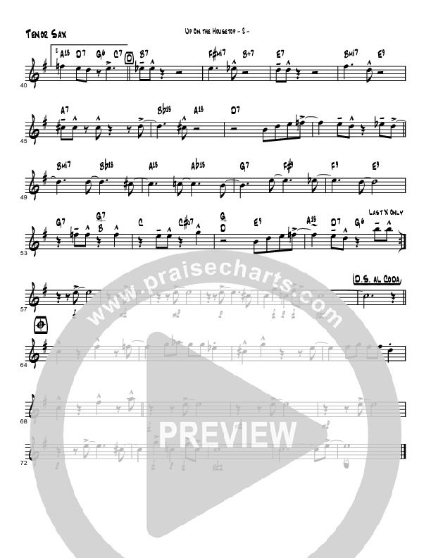 Up On The Housetop (Instrumental) Tenor Sax 2 (Brad Henderson)