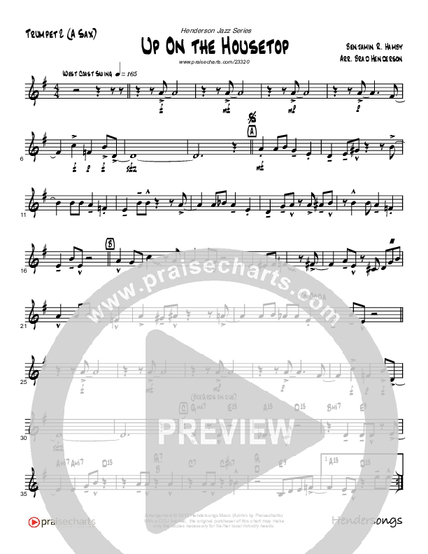 Up On The Housetop (Instrumental) Trumpet 2 (Brad Henderson)