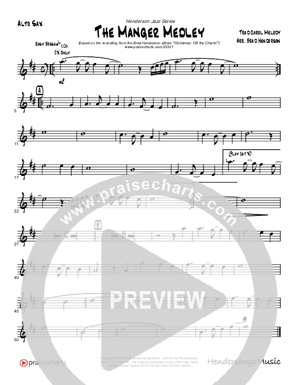 The Manger Medley (Instrumental) Alto Sax (Brad Henderson)