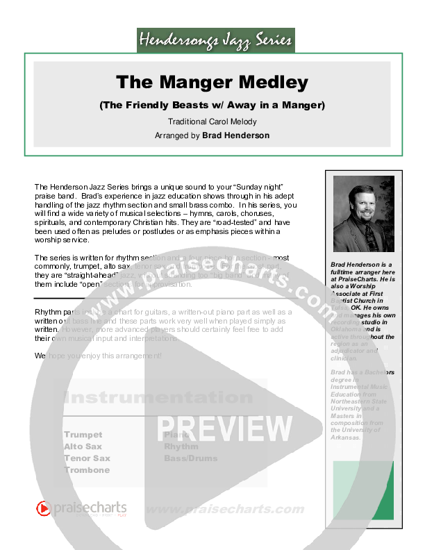 The Manger Medley (Instrumental) Cover Sheet (Brad Henderson)
