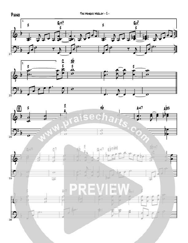 The Manger Medley (Instrumental) Piano Sheet (Brad Henderson)