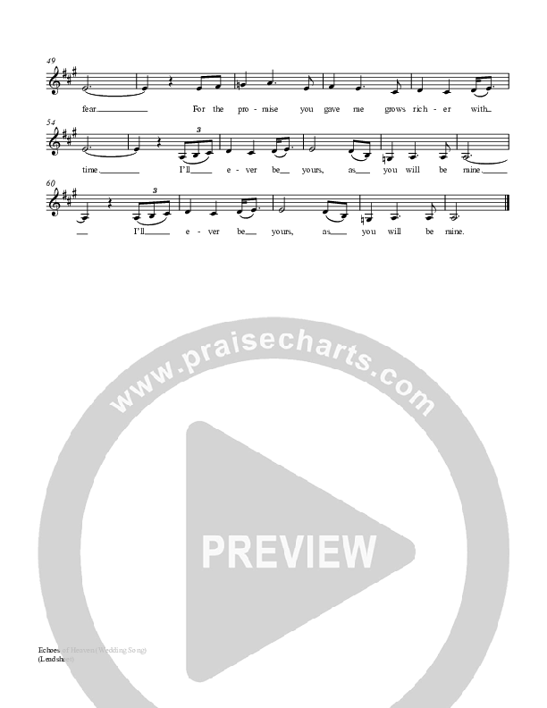 Echoes Of Heaven (Wedding Song) Lead Sheet (Keith & Kristyn Getty)