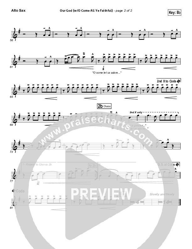 Our God (with O Come All Ye Faithful) Alto Sax (Lincoln Brewster)
