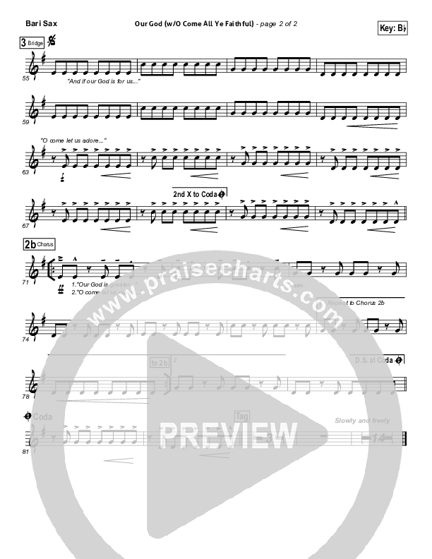 Our God (with O Come All Ye Faithful) Bari Sax (Lincoln Brewster)