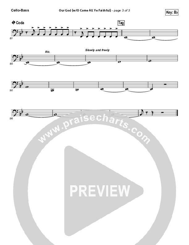 Our God (with O Come All Ye Faithful) Cello/Bass (Lincoln Brewster)