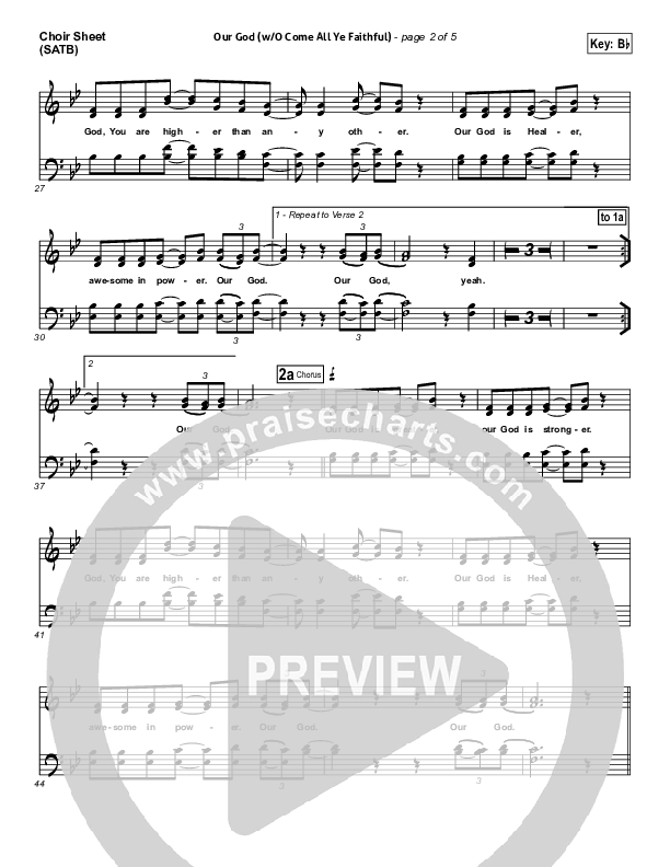 Our God (with O Come All Ye Faithful) Choir Sheet (SATB) (Lincoln Brewster)
