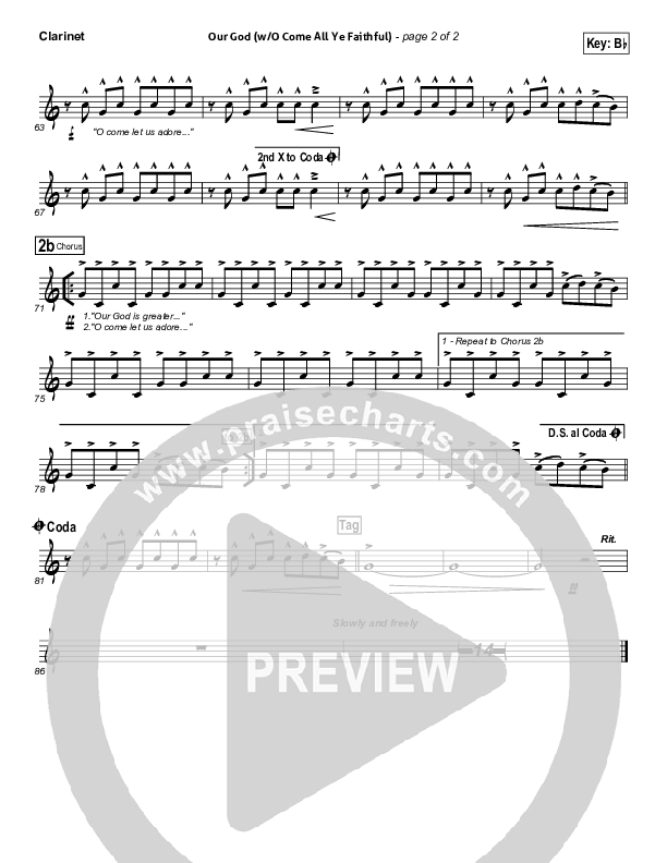 Our God (with O Come All Ye Faithful) Clarinet (Lincoln Brewster)