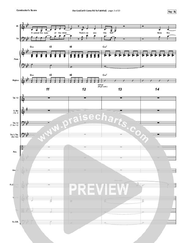 Our God (with O Come All Ye Faithful) Conductor's Score (Lincoln Brewster)