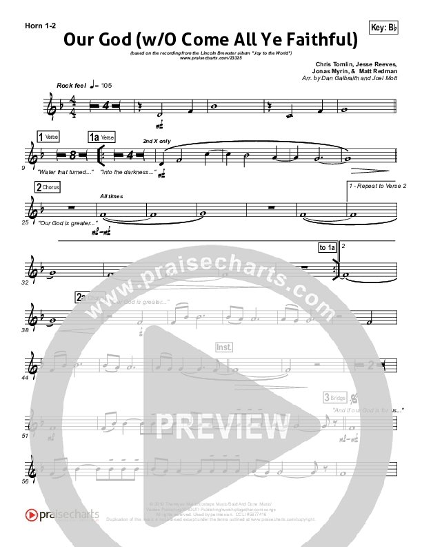 Our God (with O Come All Ye Faithful) Brass Pack (Lincoln Brewster)