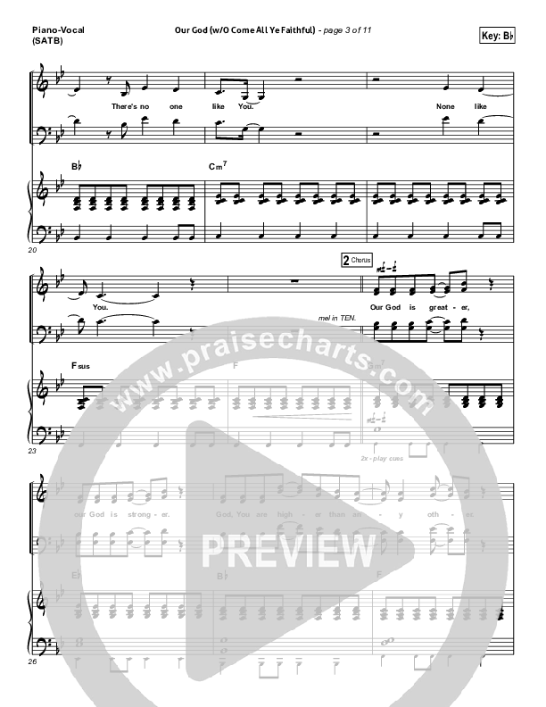 Our God (with O Come All Ye Faithful) Piano/Vocal (SATB) (Lincoln Brewster)