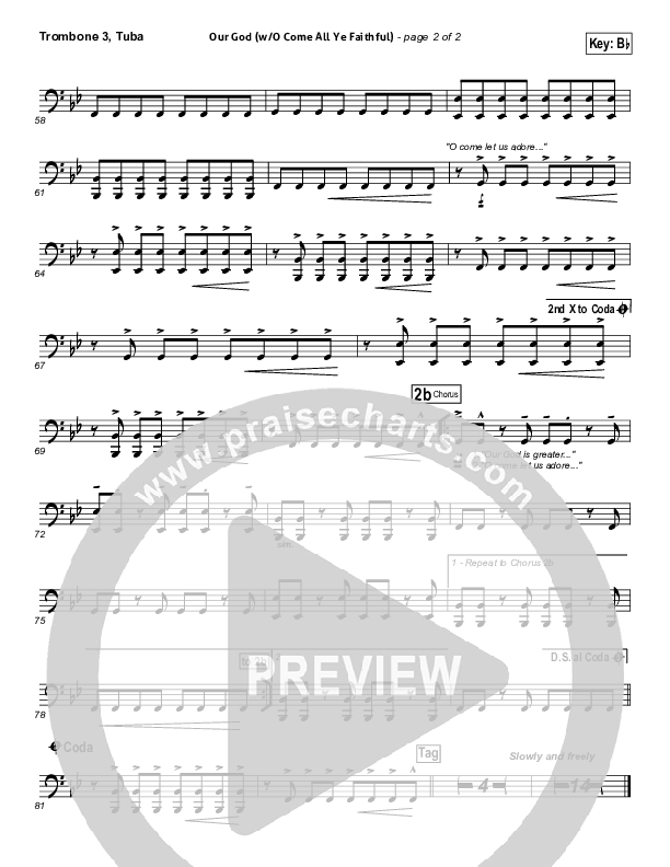 Our God (with O Come All Ye Faithful) Trombone 3/Tuba (Lincoln Brewster)