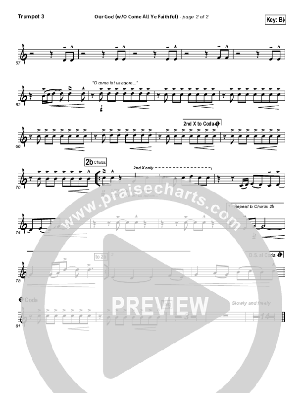 Our God (with O Come All Ye Faithful) Trumpet 3 (Lincoln Brewster)