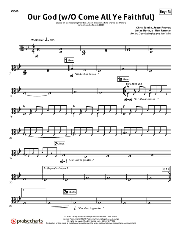 Our God (with O Come All Ye Faithful) Viola (Lincoln Brewster)