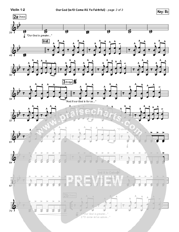 Our God (with O Come All Ye Faithful) Violin 1/2 (Lincoln Brewster)