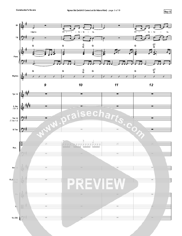 Agnus Dei (with O Come Let Us Adore Him) Conductor's Score (Don Moen)