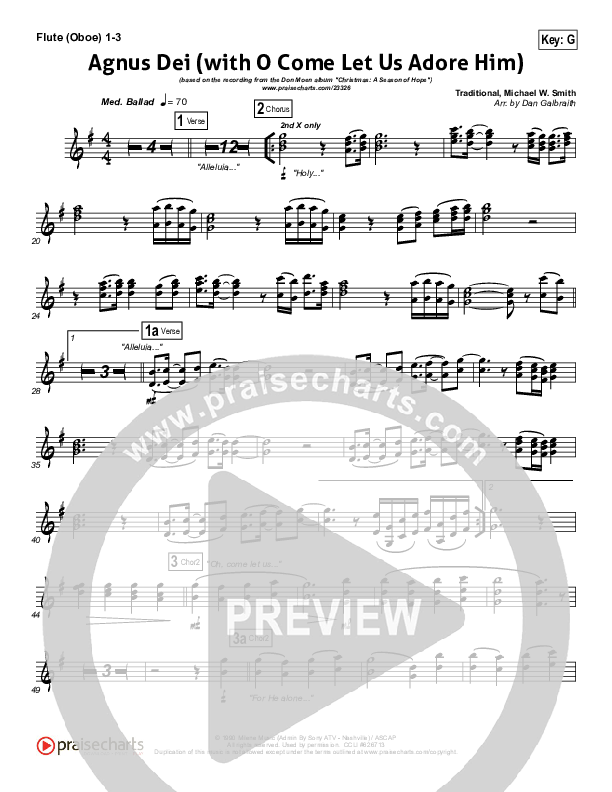 Agnus Dei (with O Come Let Us Adore Him) Wind Pack (Don Moen)