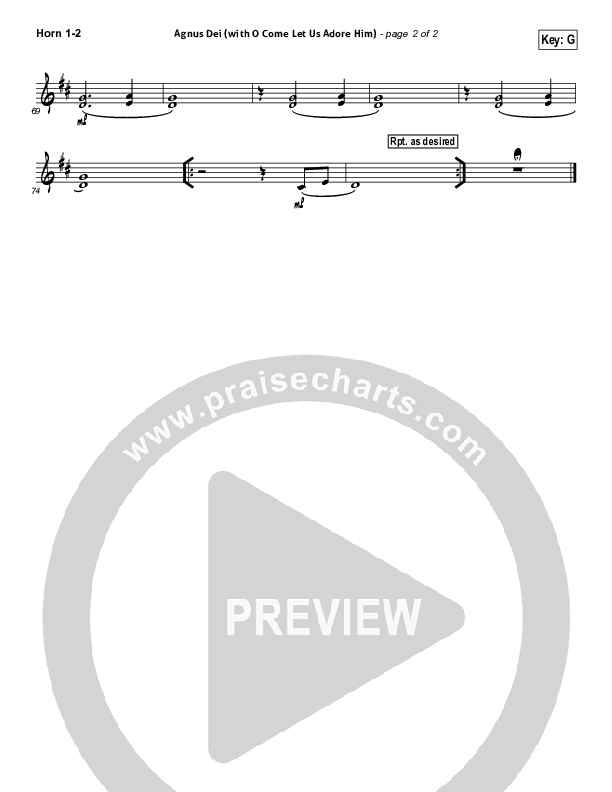 Agnus Dei (with O Come Let Us Adore Him) French Horn 1/2 (Don Moen)