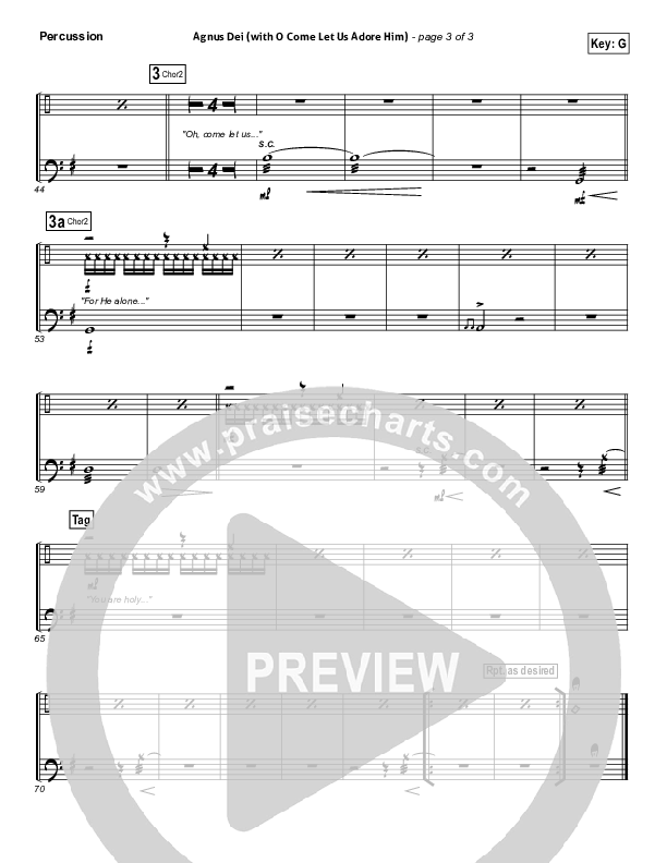 Agnus Dei (with O Come Let Us Adore Him) Percussion (Don Moen)