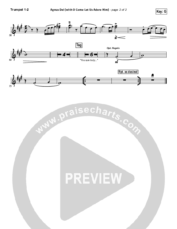 Agnus Dei (with O Come Let Us Adore Him) Trumpet 1,2 (Don Moen)