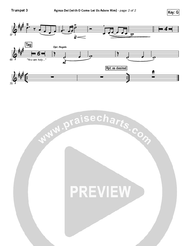 Agnus Dei (with O Come Let Us Adore Him) Trumpet 3 (Don Moen)