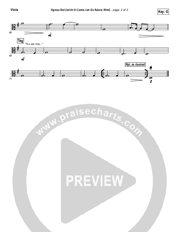 Agnus Dei (with O Come Let Us Adore Him) Viola (Don Moen)