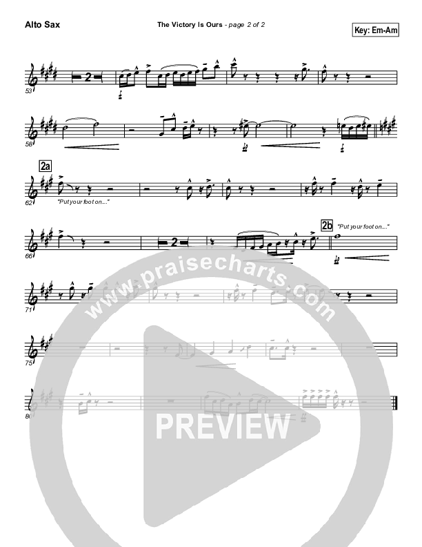 The Victory Is Ours Alto Sax (Geron Davis)