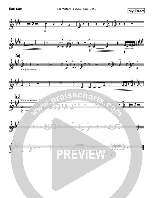 The Victory Is Ours Bari Sax (Geron Davis)