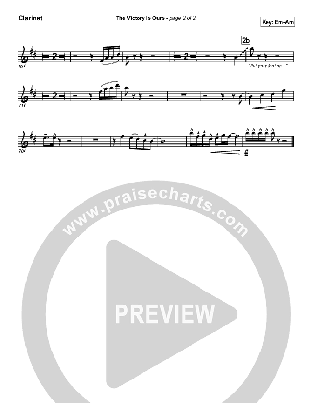 The Victory Is Ours Clarinet (Geron Davis)