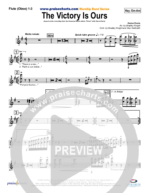 The Victory Is Ours Flute/Oboe 1/2/3 (Geron Davis)
