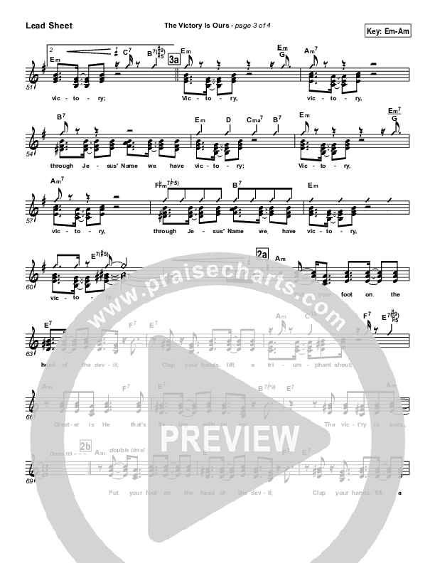 The Victory Is Ours Lead Sheet (Geron Davis)