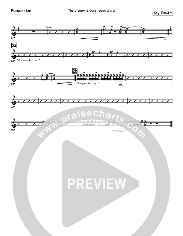 The Victory Is Ours Percussion (Geron Davis)