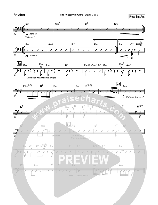 The Victory Is Ours Rhythm Chart (Geron Davis)