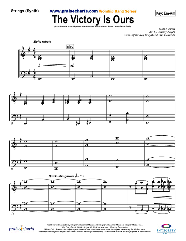 The Victory Is Ours Synth Strings (Geron Davis)