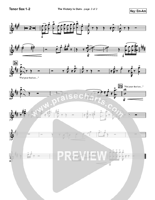 The Victory Is Ours Tenor Sax 1/2 (Geron Davis)