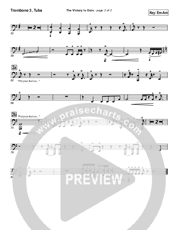 The Victory Is Ours Trombone 3/Tuba (Geron Davis)