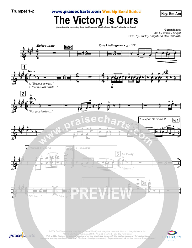 The Victory Is Ours Trumpet 1,2 (Geron Davis)