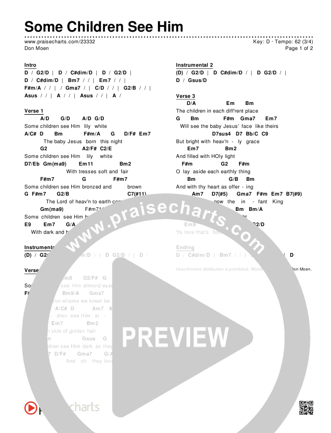 Some Children See Him Chords & Lyrics (Don Moen)