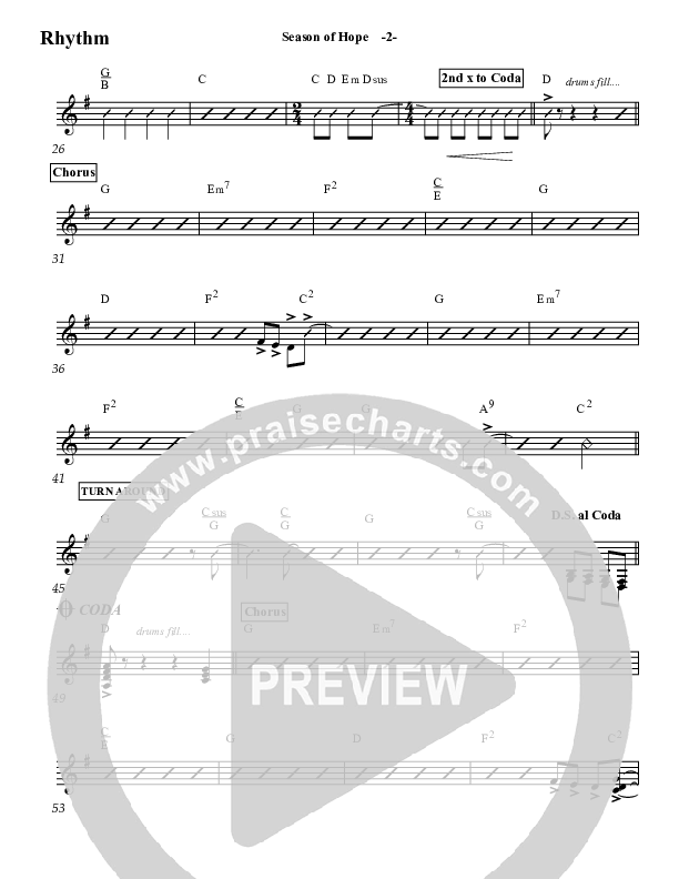 Season Of Hope Rhythm Chart (Don Moen)